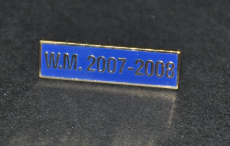 Breast Jewel Middle Date Bar 'WM 2007-2008 - Gilt on Blue Enamel - Click Image to Close